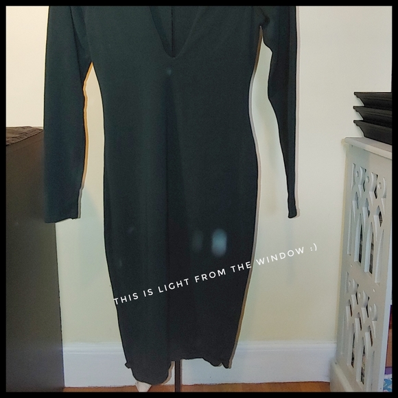 Express Green Bodycon V-neck, XS - Picture 2 of 4